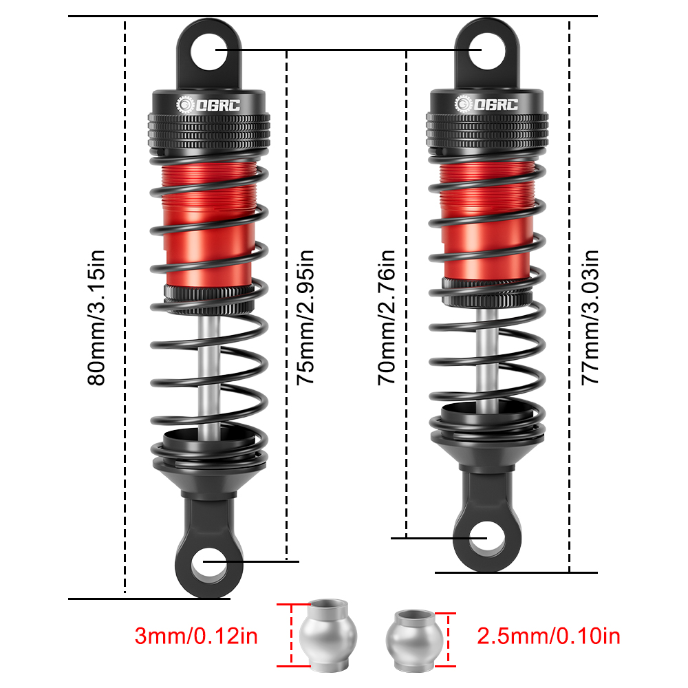 OGRC Aluminium-Ölstoßdämpfer 2 – Rc Suspension Arm Bewertung und Preis